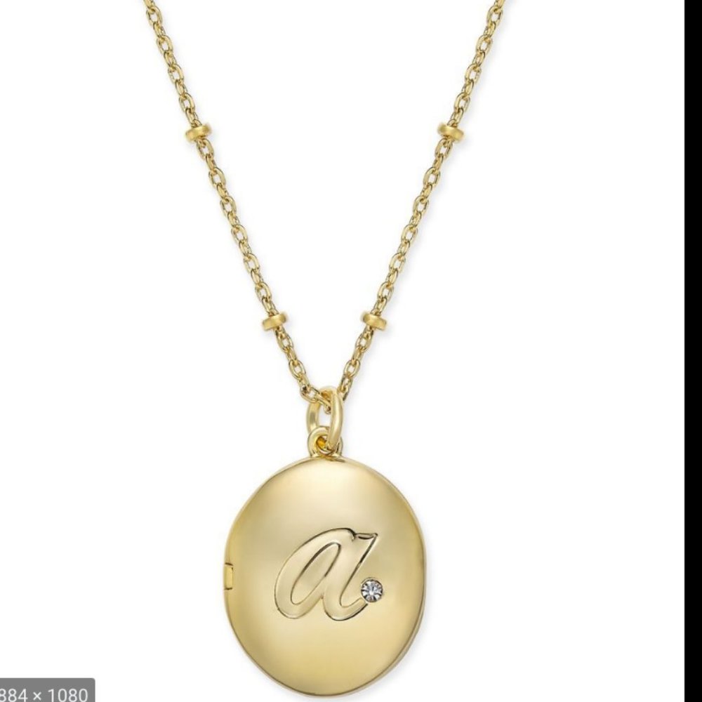 kate spade forever mine initial gold locket pendant necklace "P" nwot